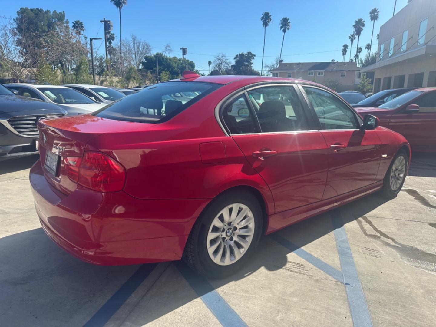 2009 Red /Black BMW 3-Series 328i (WBAPH57539N) with an 3.0L L6 DOHC 24V engine, Automatic transmission, located at 30 S. Berkeley Avenue, Pasadena, CA, 91107, (626) 248-7567, 34.145447, -118.109398 - New Tires! V-6, Performance package! - Photo#3